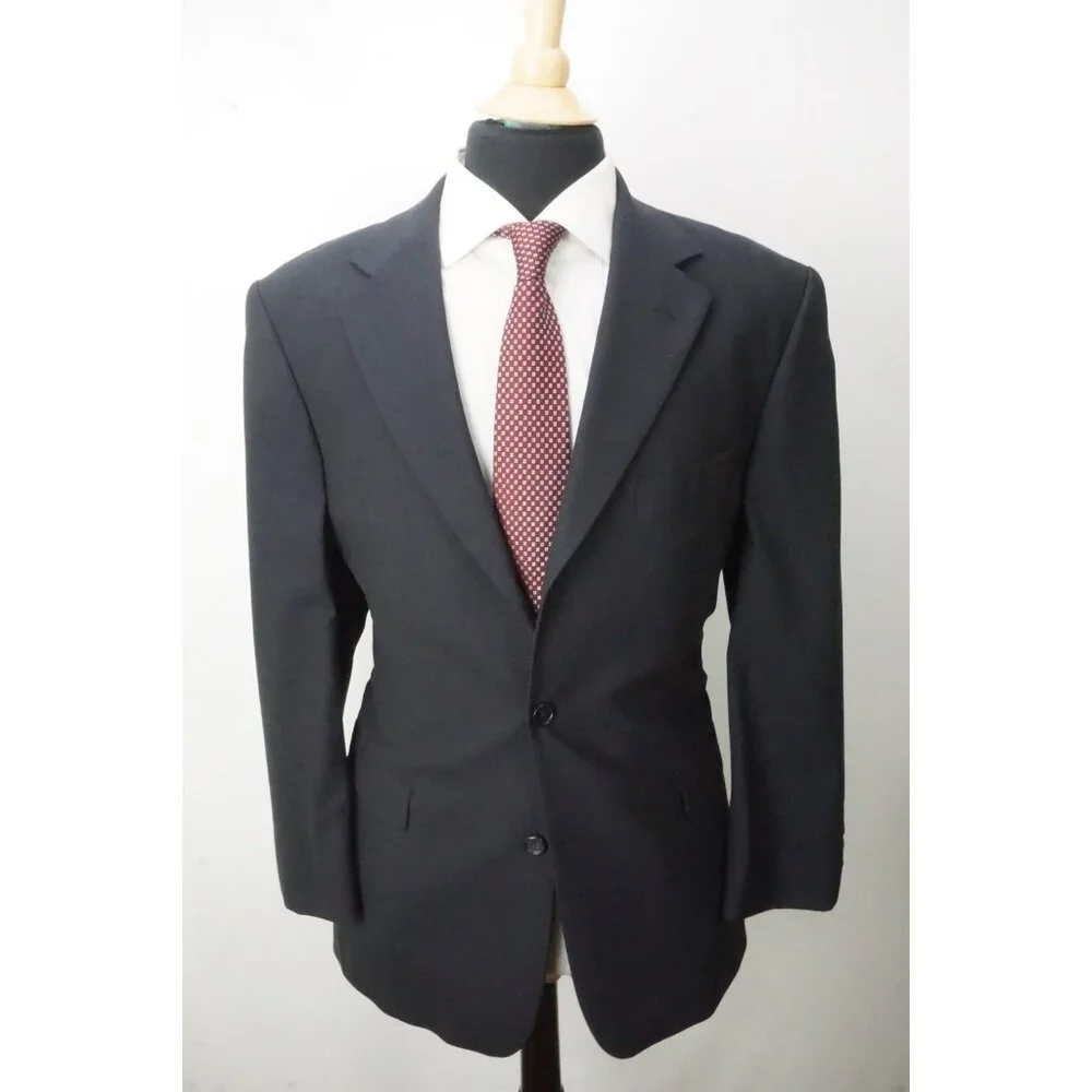 Brooks Brothers 346 Stretch Navy Blue Wool Blend 2 Pc Suit Jacket Pants Sz 41R